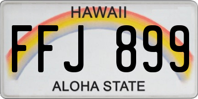 HI license plate FFJ899