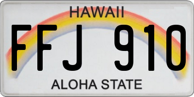 HI license plate FFJ910