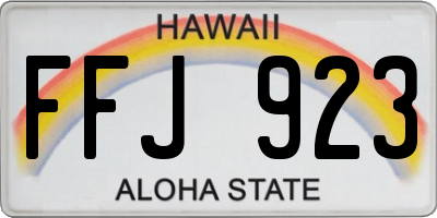 HI license plate FFJ923