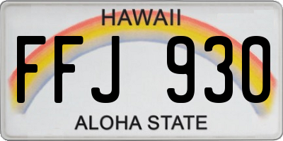 HI license plate FFJ930