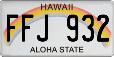 HI license plate FFJ932