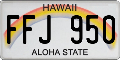 HI license plate FFJ950