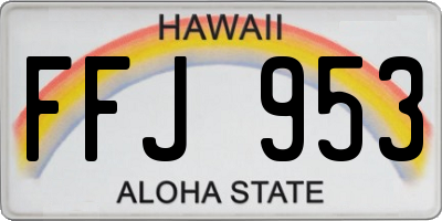 HI license plate FFJ953
