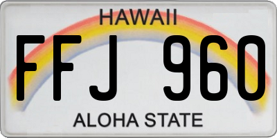 HI license plate FFJ960