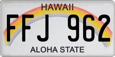 HI license plate FFJ962