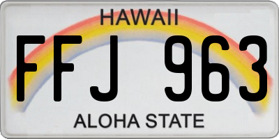 HI license plate FFJ963