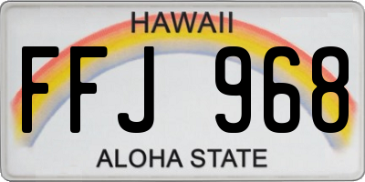 HI license plate FFJ968