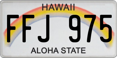 HI license plate FFJ975