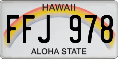 HI license plate FFJ978