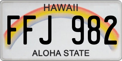 HI license plate FFJ982
