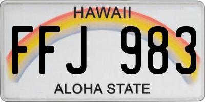 HI license plate FFJ983