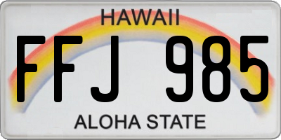HI license plate FFJ985