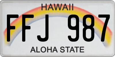 HI license plate FFJ987