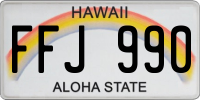 HI license plate FFJ990