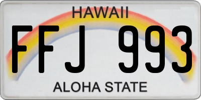 HI license plate FFJ993