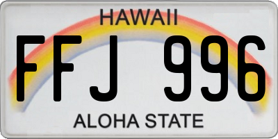 HI license plate FFJ996