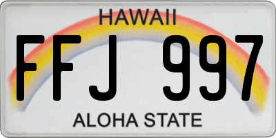 HI license plate FFJ997