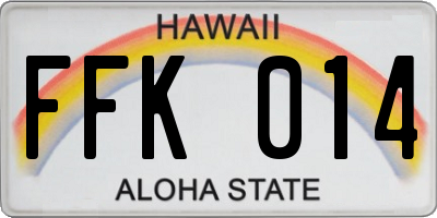 HI license plate FFK014