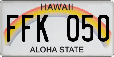 HI license plate FFK050