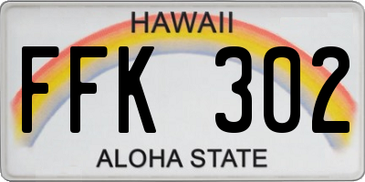 HI license plate FFK302