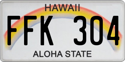 HI license plate FFK304