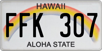 HI license plate FFK307