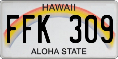 HI license plate FFK309