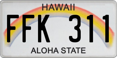 HI license plate FFK311
