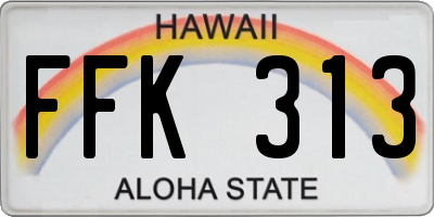 HI license plate FFK313