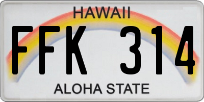 HI license plate FFK314