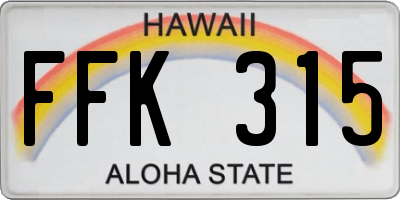 HI license plate FFK315