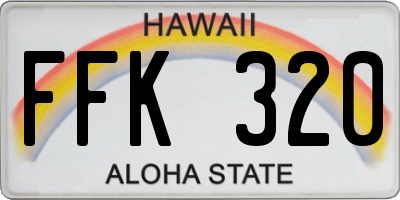 HI license plate FFK320