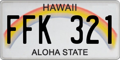 HI license plate FFK321