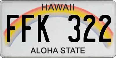 HI license plate FFK322