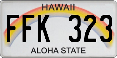 HI license plate FFK323