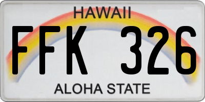 HI license plate FFK326