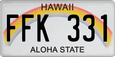 HI license plate FFK331