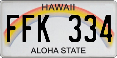 HI license plate FFK334