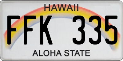 HI license plate FFK335