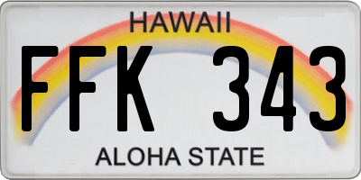 HI license plate FFK343