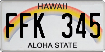 HI license plate FFK345