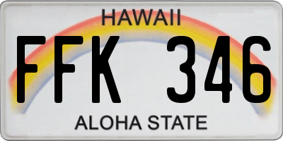 HI license plate FFK346
