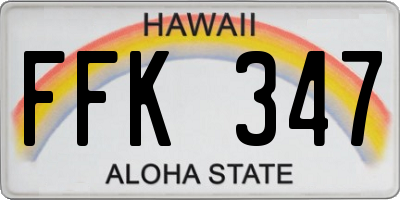 HI license plate FFK347