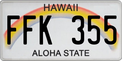 HI license plate FFK355