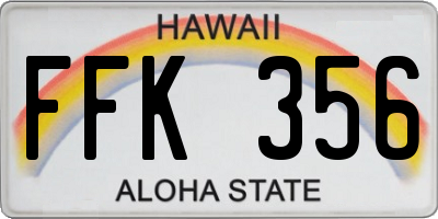HI license plate FFK356