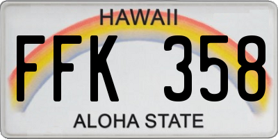 HI license plate FFK358