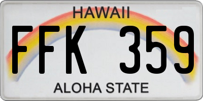 HI license plate FFK359