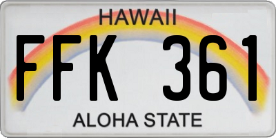 HI license plate FFK361