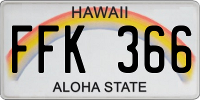 HI license plate FFK366