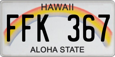 HI license plate FFK367